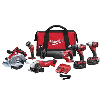 Milwaukee 2696-26 M18 High Performance Cordless Red Lithium-Ion 6-Tool Combo Kit • $678.07