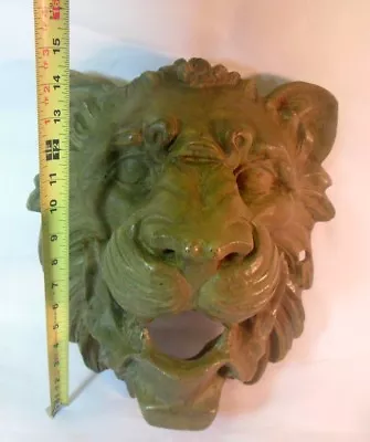 Amazing Antique Cast Iron LION HEAD Wall Hanging Mpls MN Bank Art Sculpture • $4180