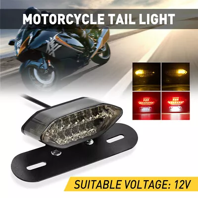 Motorcycle LED Turn Signals Brake Stop Light License Plate Integrated Tail Light • $11.99