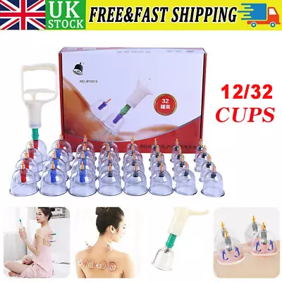 12/32X Cupping Vacuum Massage Cups Set Therapy Health Acupuncture Suction Magnet • £8.99