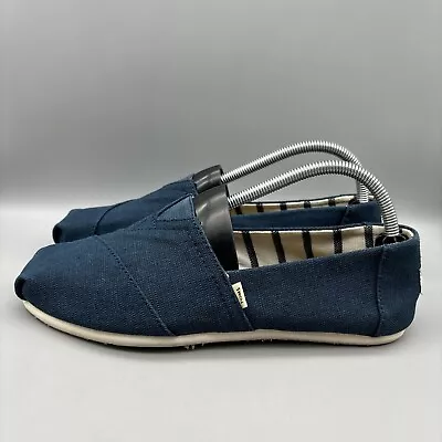 Toms Alpargata Heritage Shoes Women’s Size 9 Blue Canvas Slip On Flats • $22