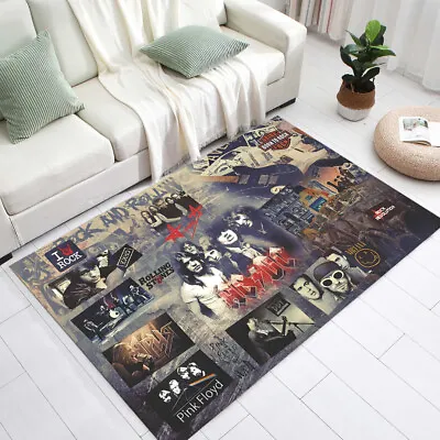 Rock Music Rug Musician Decor Boys Room Carpet Living Room Rugs DC Rug Pink • $22.32