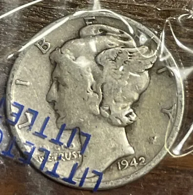 1942 P Mercury Head Dime 90% Silver In Sealed Package Marked “VG” • $4.99