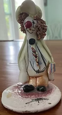 Vintage Lina Zampiva Signed Clown Made In Italy Porcelain W/ Spaghetti Hair • $8.99