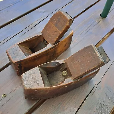 A Pair Of Vintage Boat / Coffin Planes / Wood Working Tools / Wood Planes • $26.14