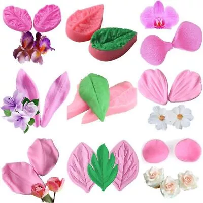 $5.23 • Buy 3D Rose Petal Flower Silicone Veiner Mold Fondant Cake Clay Chocolate Icing Tool
