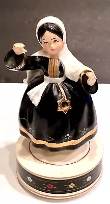 PASSOVER Judaica Vintage SCHMID Rotating Music Box HAVA NAGILA Jewish Woman • $22