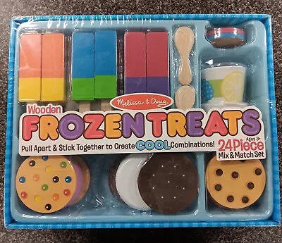 🍪 Melissa & Doug Frozen Treats Wooden 24 Piece Mix & Match Playset NIB! • $28