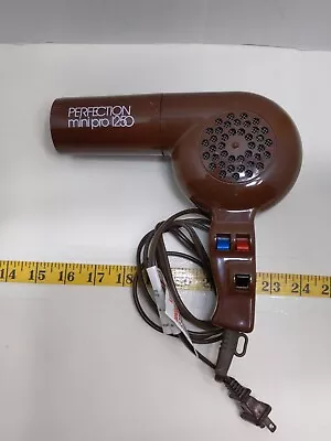 Vintage Hair Dryer Brown Perfection Mini Pro 1250 Hong Kong Travel Retro Bathroo • $12