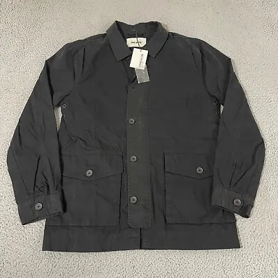 Buck Mason Jacket Mens Medium Black Full Zip Trench Stable Button Chore Coat • $134.95