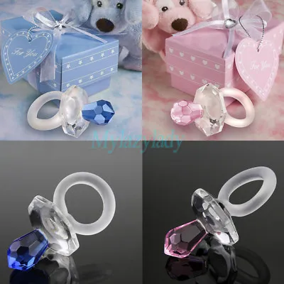 Crystal Pacifier Girl Boy Baby Shower Christening Wedding Party Favor Gift Dummy • £5.99