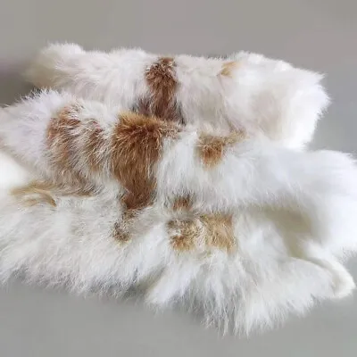 1pcs Real Rabbit Skin Pelts Hide Natural Spotted Rabbit Fur Leather Tanned Craft • $10.44