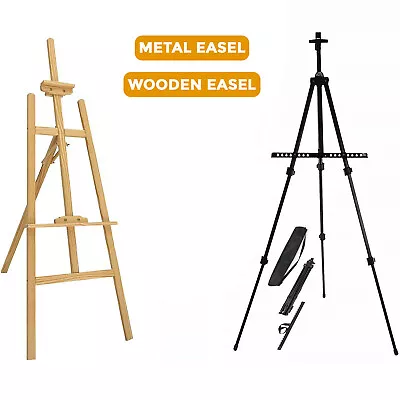 Wooden / Metal Studio Easel Display Art Craft Artist Cafe Wedding Painting Stand • £7.59