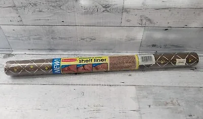 Vintage 80s Rubbermaid Adhesive Shelf Liner Paper Brown Flower Pattern 5ft X 20  • $9.99