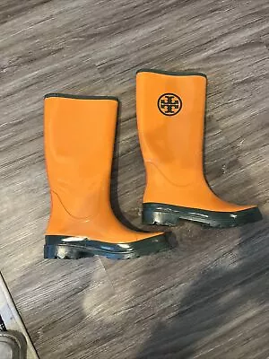 Tory Burch Rain Boots 9 Orange • $75