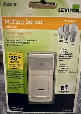 New Leviton Decora IPS02 Motion Sensor Auto-On Switch Light Almond • $4.99