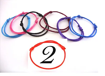 2 Cord STRING KABBALAH LUCKY Adjustable BRACELETS Against Evil Eye For Success • £3.50