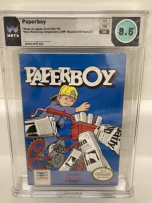 Paperboy Vintage NES WATA 8.5 Cib Mint RARE NES Game Vga Blue Box Oval Seal Obo • $249