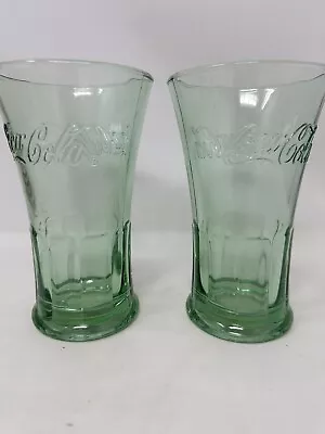 Vintage Libby Green Fluted Coke Glass Two • $18