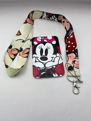 Disney's Minnie Mouse Vertical Lanyard With Card Holder For Pins Tickets ID • $14.99