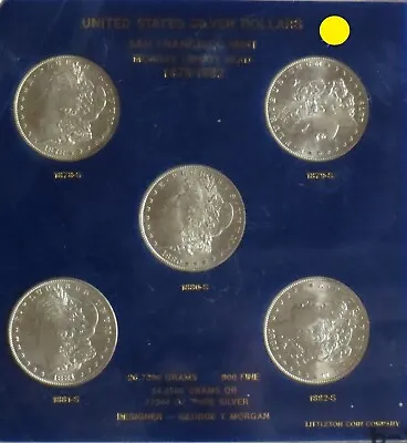 Set Of 5 Sf Silver Morgan  1878 Thru 1882 $1 *appraised • $365