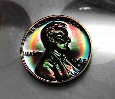 1968 S Proof LINCOLN CENT Monster Rainbow Toned • $2.99