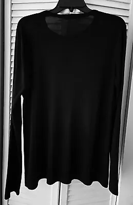 T Alexander Wang Women's 100% Rayon Long Sleeve Shirt - Jet Black  - New W/o Tag • $30