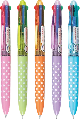 5 Set  Of 4  Multi Colour Shine Metallic Ballpoint Pen  Office  Pastel Design  • £4.99