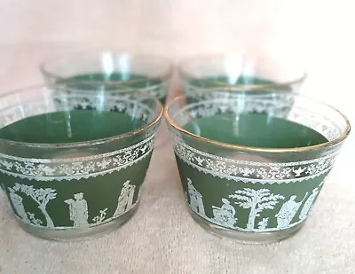 4 Vgt. Green Wedgwood Green Jasperware By Josiah Wedgwood 2 1/2  Dessert Glasses • $19.99