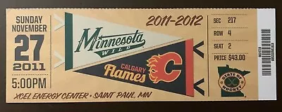 Minnesota Wild 11/27/2011 NHL Ticket Stub Vs Calgary Flames • $6.95