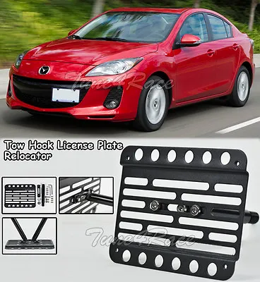 For 10-13 Mazda 3 Front Bumper Tow Hook License Plate Relocator Bracket Mount • $50