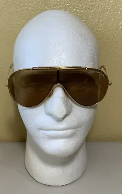 Vintage 1980's BAUSCH & LOMB B&L Ray Ban   Wings   Shield Aviator Sunglasses • $69.95