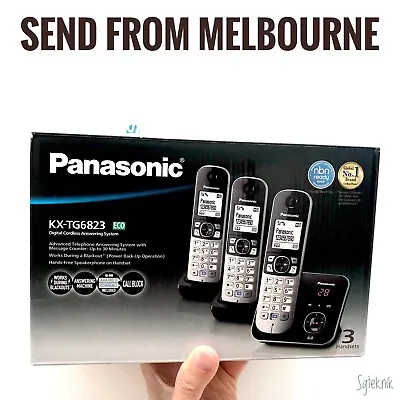 PANASONIC DECT Home Digital Cordless Phone Answering Machine 3-Pack Handset NBN • $159.95