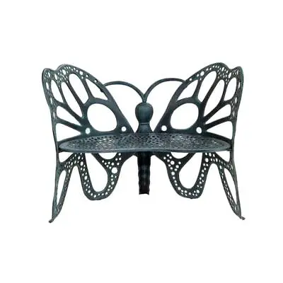 FlowerHouse Outdoor Bench 2-Person Weather Resist Butterfly Design Antique Metal • $556.08