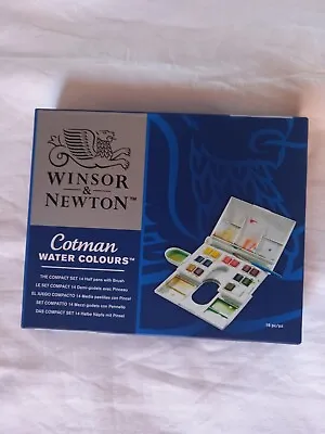 £11.99 • Buy Winsor & Newton Cotman Watercolours The Compact Set 14 Half Pans With Brush