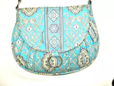 Vera Bradley Saddle Up Crossbody PURSE Totally Turq Turquoise 10 X 11 X 4 GUC • $14.99