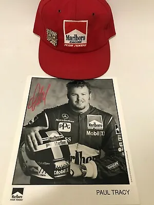 1996 Cart Marlboro / Penske Team Crew Cap With Pin And Signed Media Pic. Tracy  • $69