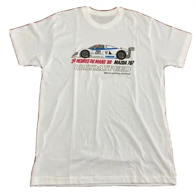 MAZDA 767 MAZDASPEED Le Mans 24 Hours Vintage Tee T Shirt One Size White 1988 • $129