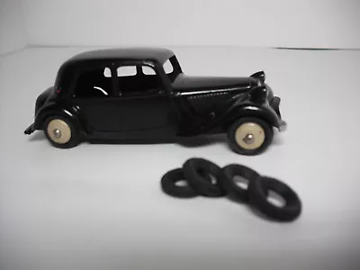 New Tires!  Pre-1948  Dinkytoys 15mm O/d Fine Treaded Black Tires. Set Of 4 • £4.82