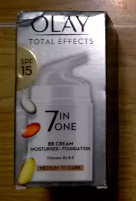 Olay Total Effects 7 In 1 BB Cream SPF 15 Medium To Dark 50 Ml Face Cream **New* • £11.95