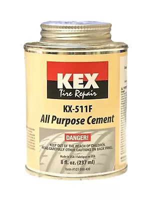 Kex Cold Vulcanizing Rubber Tire Plug And Tube Patch Repair Cement Glue 8oz Can • $14.99