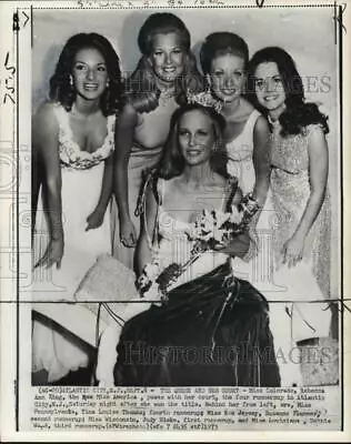 1973 Press Photo Colorado's Rebecca Ann King Crowned Miss America & Others NJ • $16.99