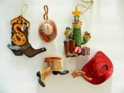 Cowboy &Western Christmas Ornaments Cowboy Hats Boots Cactus • $15