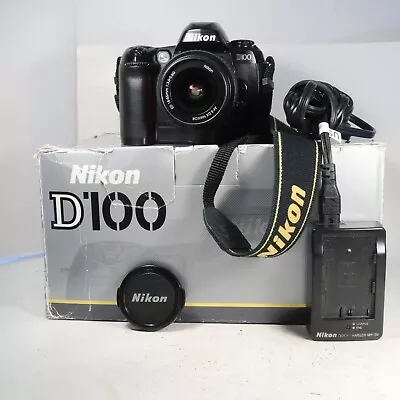 Nikon D100 Digital SLR Camera Body W/ Box 18-55mm Lens Battery Charger Card • $79.99