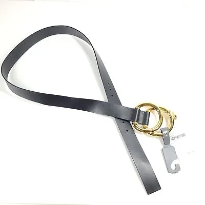 Versace Women's Chain Link Medusa Leather Belt Black Gold DCDI028.DV4TN • $595