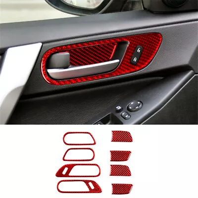 8X RED Carbon Fiber Interior Door Handle Frame Trim For Mazda 3 Axela 2010-2013 • $18.39