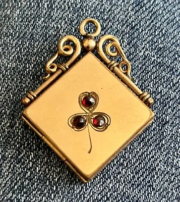 Antique Victorian Gold-filled Locket - Unknown Stones - 3/4” Square • $89
