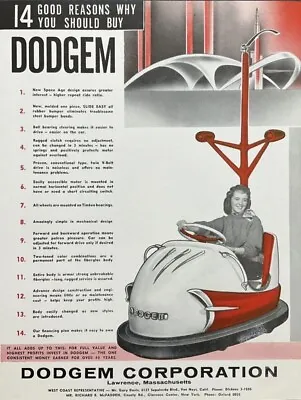 Dodgem Co. Bumper Cars Amusement Park NEW METAL SIGN: 12 X 16  And Free Ship. • $33.88