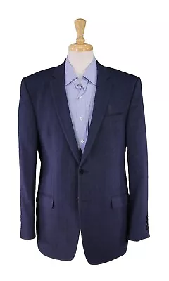 Versace Collection Blue Herringbone Wool-Cotton-Cashmere 2-Btn Blazer Jacket 44R • $75