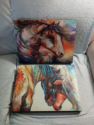 Westland Giftware Lot Of 2 Marcia Baldwin Horse Friend 12 X16  Stretched Canvas  • $40